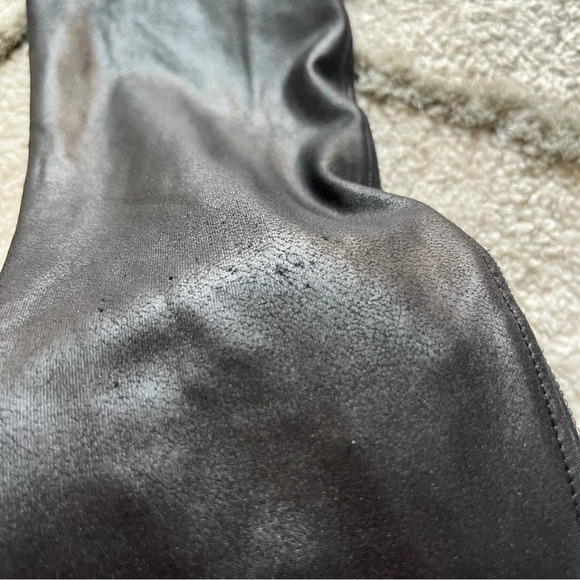 Spanx Faux Leather liquid Leggings black pull on high rise slimming medium - Picture 7 of 8